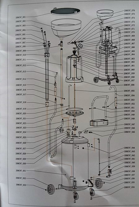 ถังดูดน้ำมันเครื่อง (แบบใช้ลม) HC-2097