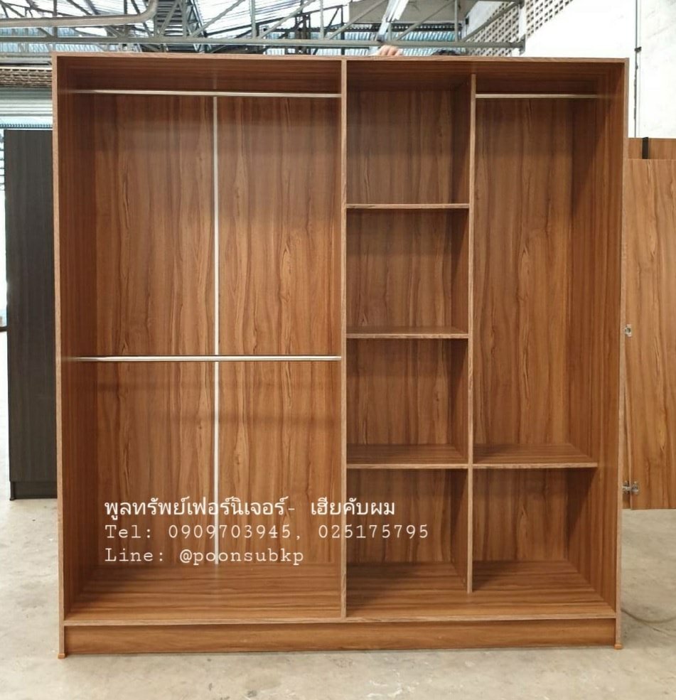 ตู้เสื้อผ้า ขนาด180ซม รุ่นวิสต้า สีสักตัดเทา