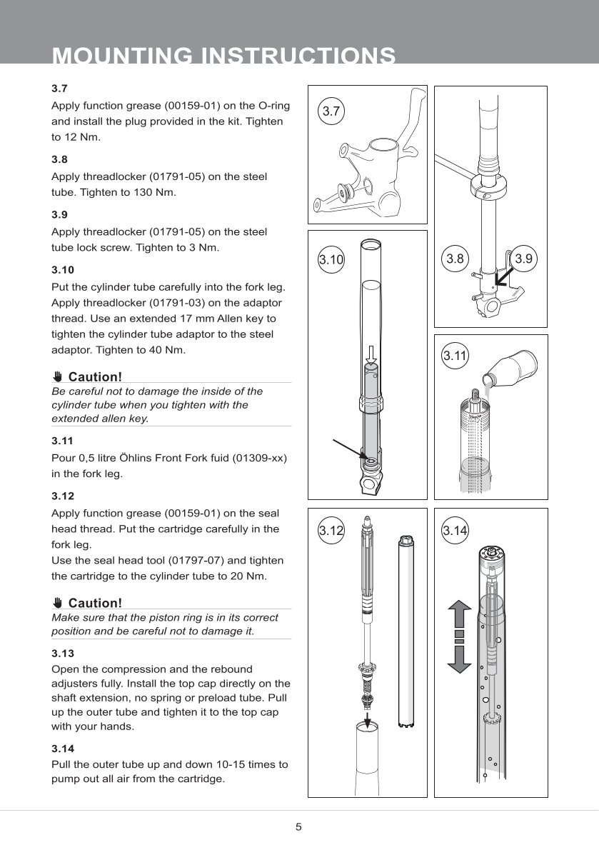 สปริงโช้คหน้า Ohlins FGK206 For Kawasaki ZX-6R (600cc) 2009-2016