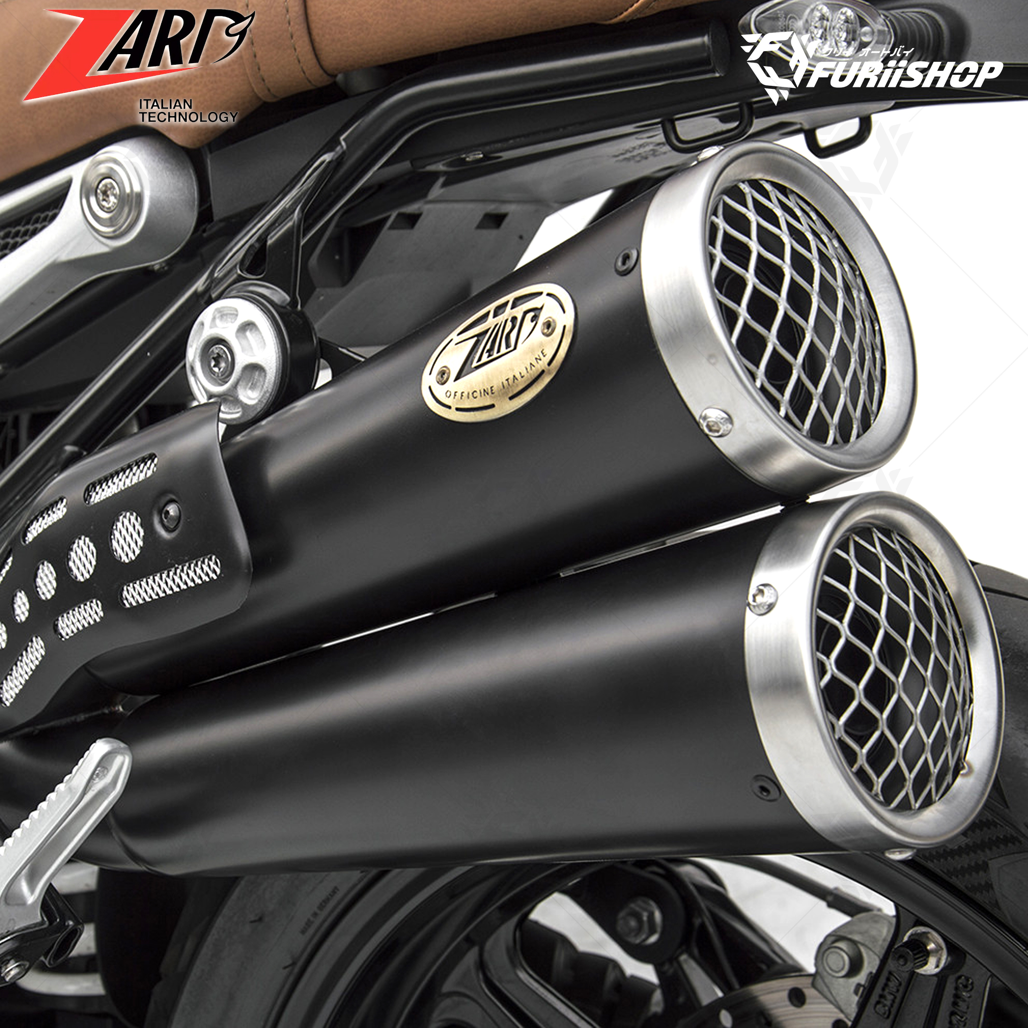 ท่อไอเสียแต่ง Zard - Slip on up thunder Bolt : for BMW RnineT 13-20 / RNINET Scramble 17-20 / R nineT euro5 / R12 2024-2025