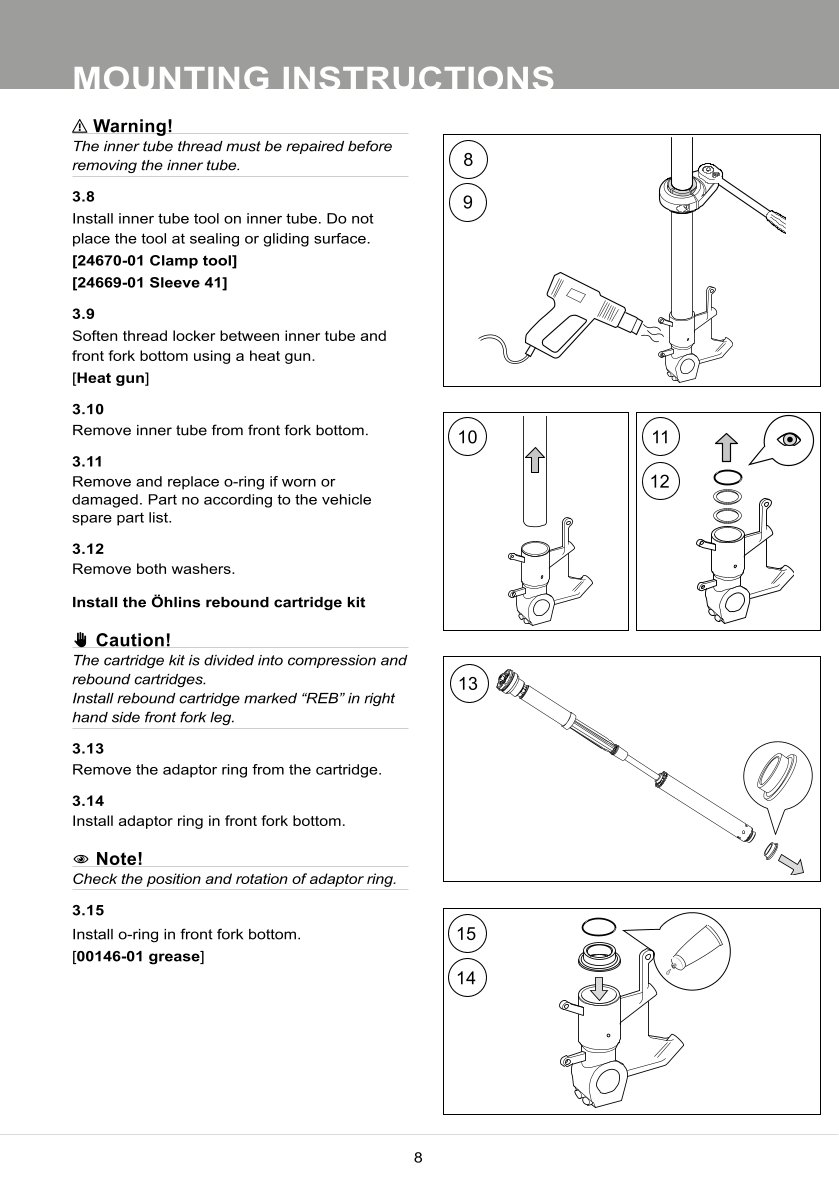 สปริงโช้คหน้า Ohlins FKS502 For Kawasaki Z900 Performance 2017-2023