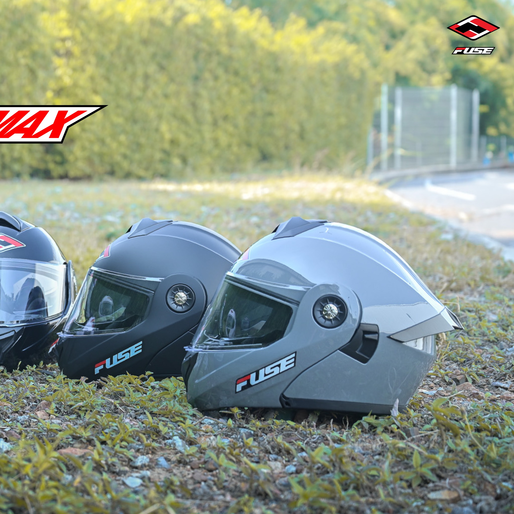 หมวกกันน็อคยกคาง FUSE รุ่น RIMAX แว่น2ชั้น น้ำหนักเบา สปอยเลอร์โฉบเฉี่ยว สี Matt Black