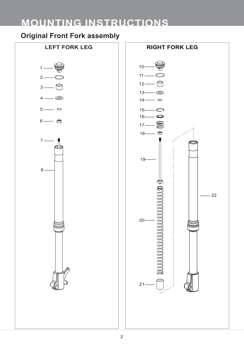 สปริงโช้คหน้า Ohlins FSK167 For Honda CRF 300L (Asia/EU/US) 2020-2023