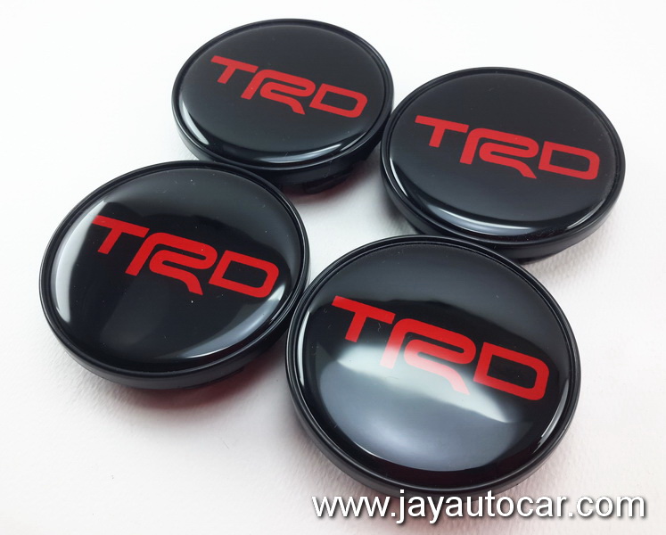 ฝาล้อรถยนต์ สำหรับ ล้อแม็ก สติ๊กเกอร์ TRD แดง ขนาด 58 มิล 1ชุด 4ชิ้น 58mm.