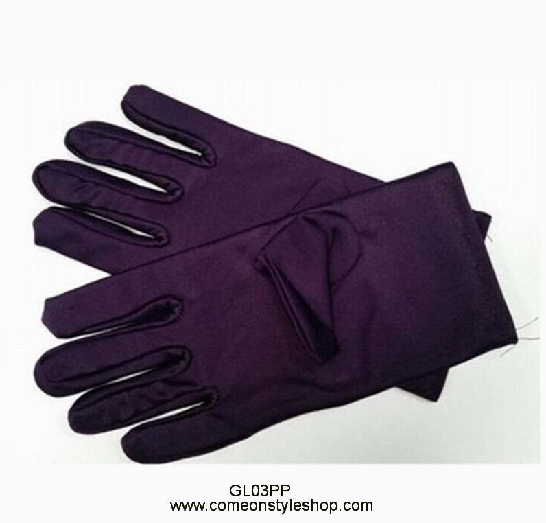 ถุงมือผ้าซาตินแบบสั้น ถุงมือออกงาน การแสดง แต่งงาน คอสเพลย์ Satin Short Gloves