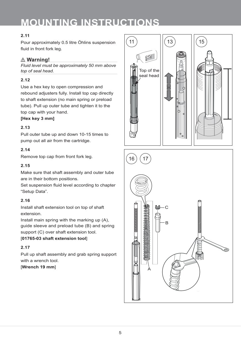 สปริงโช้คหน้า Ohlins FKA117 For Ducati Desert X 2022