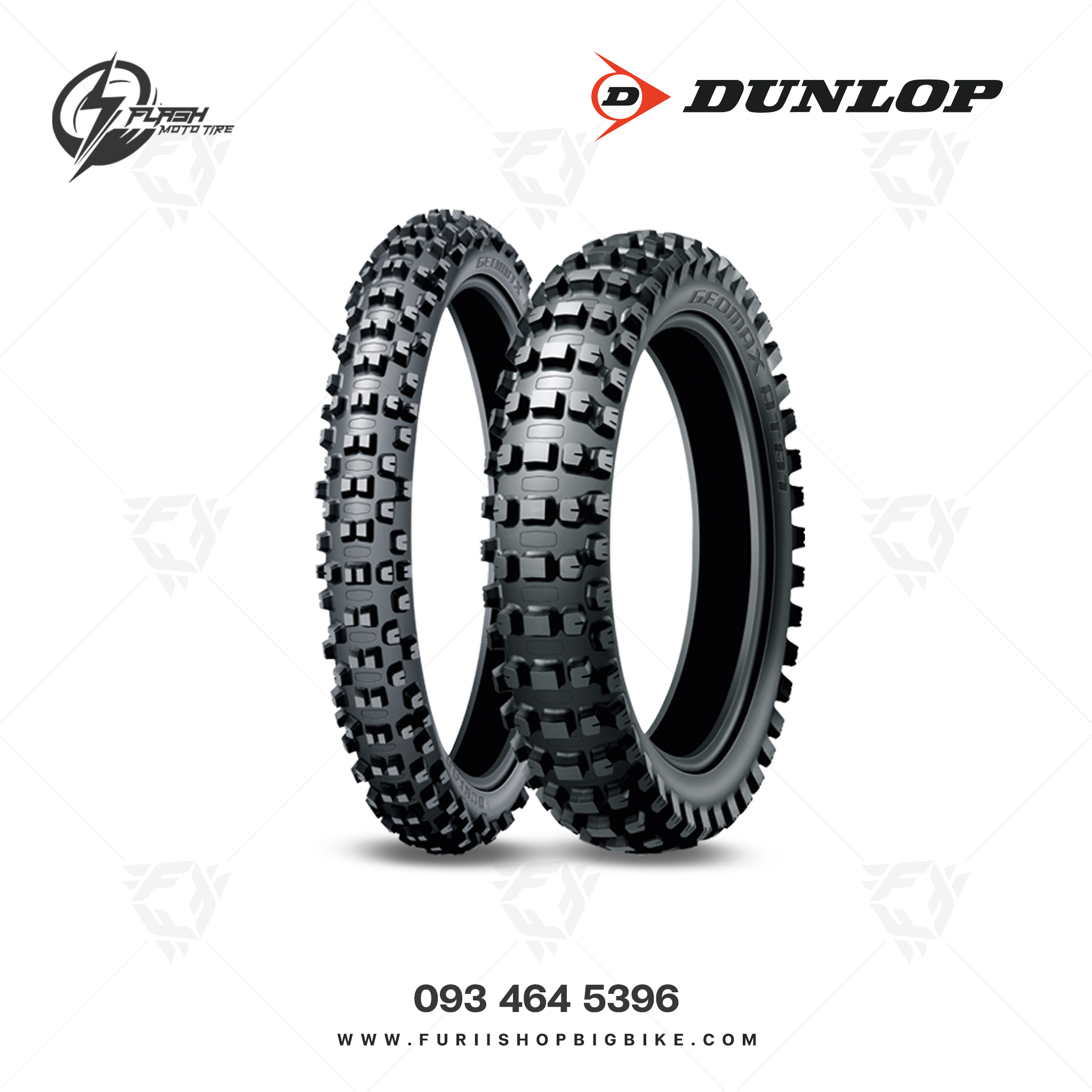 ยางมอเตอร์ไซค์บิ๊กไบค์ DUNLOP Geomax AT81 : 110/100-18 64M WT Flash Moto Tire