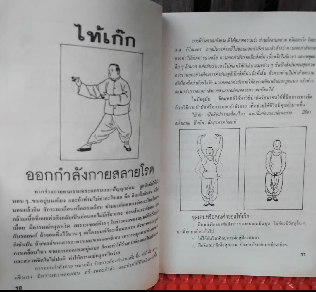 ไท้เก๊กเพื่อสุขภาพ โดย ผ่องศรี พยาชม รวมเล่มจากนิตยสารสวยทันโลก มีภาพประกอบ ในซีล