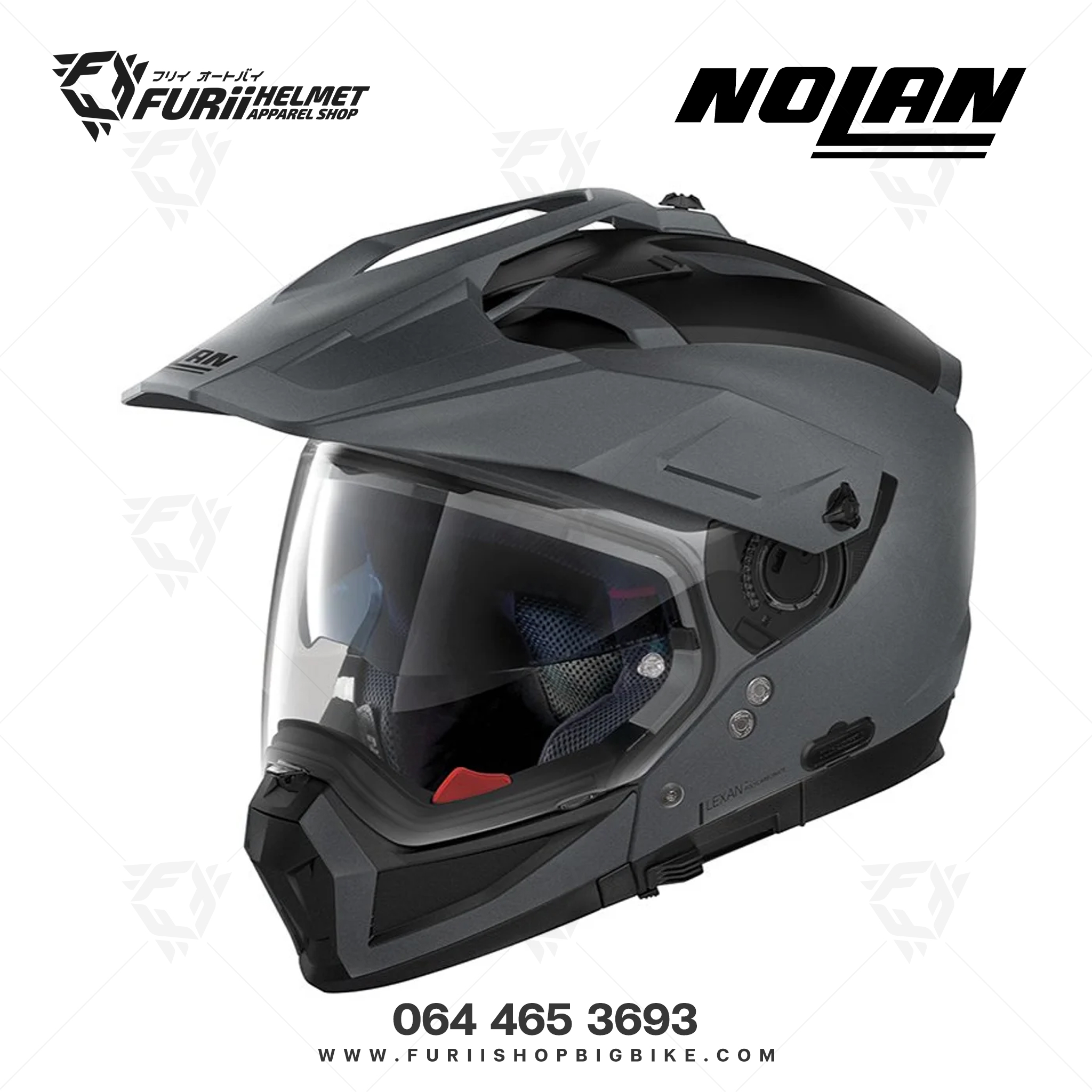 หมวกกันน็อค NOLAN Classic N-Com Flat Vulcan Grey (2)