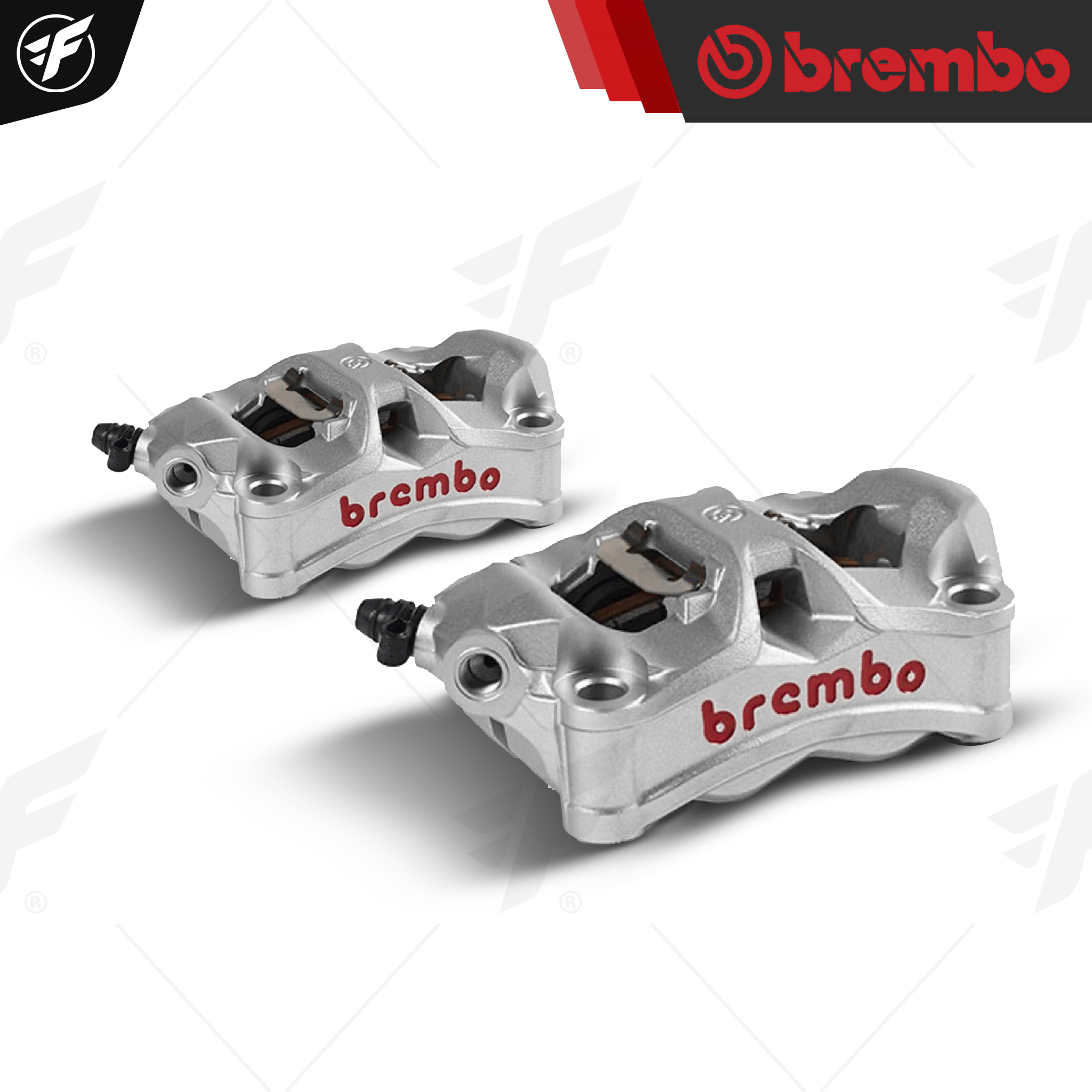 ปั๊มเบรคล่าง Brembo Stylema 100 mm. (เทาโลโก้แดง)