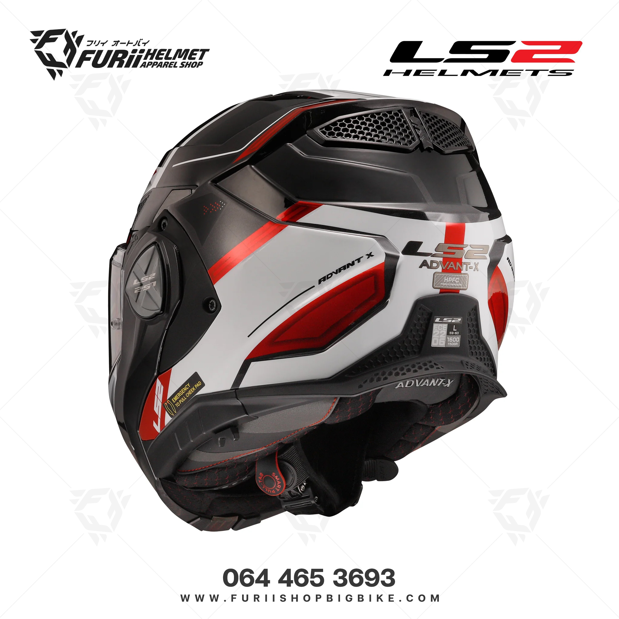 หมวกกันน็อค LS2 Helmet FF901 ADVANCE X : SPECTRUM BLACK WHITE RED