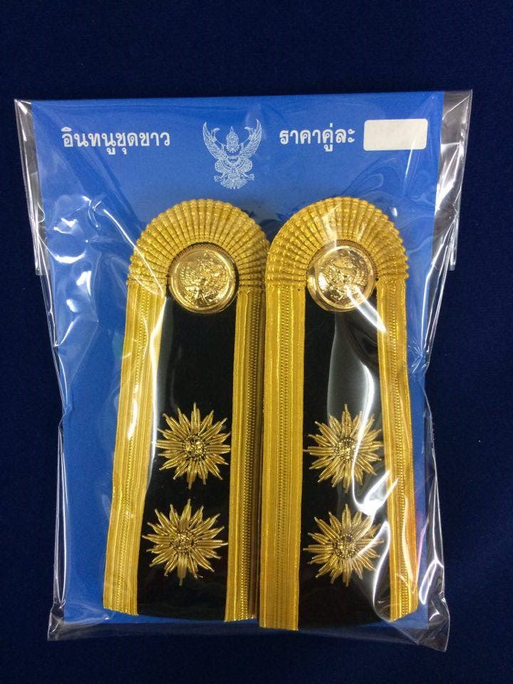 อินทรธนูพนักงานราชการชุดขาว 2ช่อ