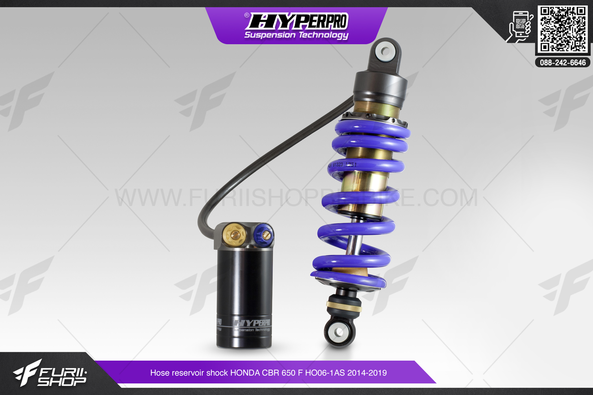 โช้คอัพหลัง HYPERPRO Hose reservoir shock HONDA CBR650F HO06-1AS 2014-2019