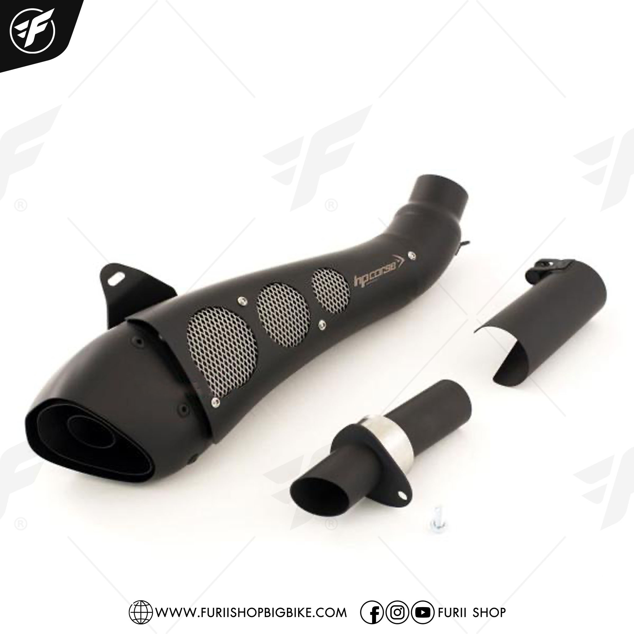 ท่อ HP CORSE SLIP ON HYDROFORM BLACK FOR Ducati Monster 797 2017-2021