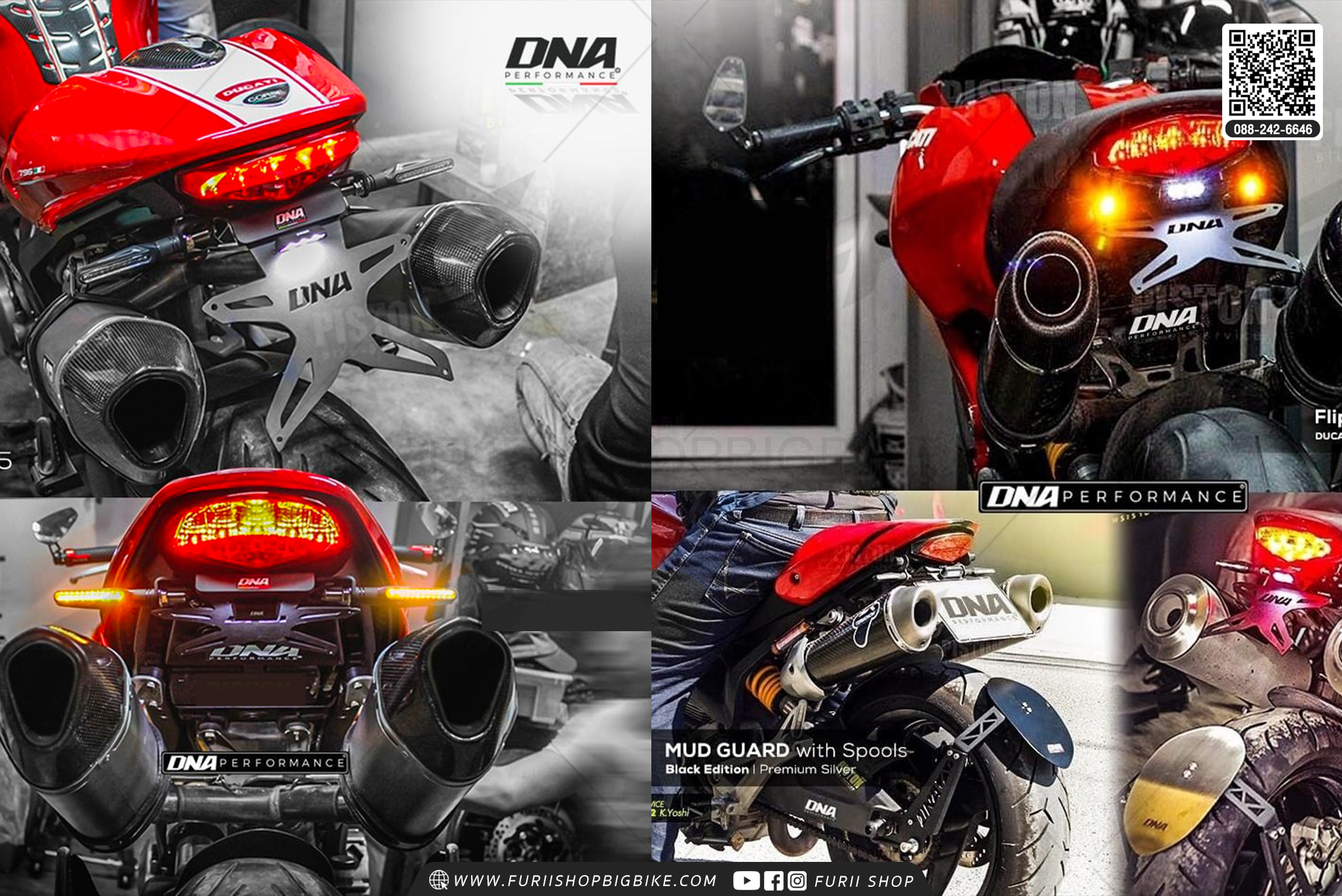 ท้ายสั้นแม่เหล็กพับได้ Tail Tidy DNA Performance รุ่น Evo For Ducati Monster795, 796