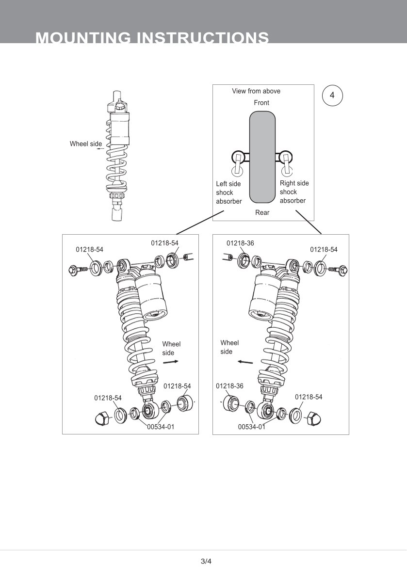 โช๊คหลังแต่ง Ohlins YA427 For Yamaha V-Max ปี 1985-2005