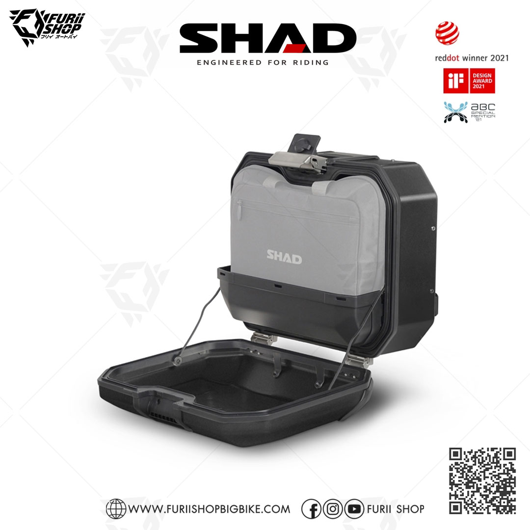กล่องข้าง SHAD TR36R (ขวา) Black ขนาด 36 ลิตร (ไม่สามารถเก็บหมวกกันน็อคได้) มีตาข่าย และ ชุดกุญแจกล่อง 3 ใบ