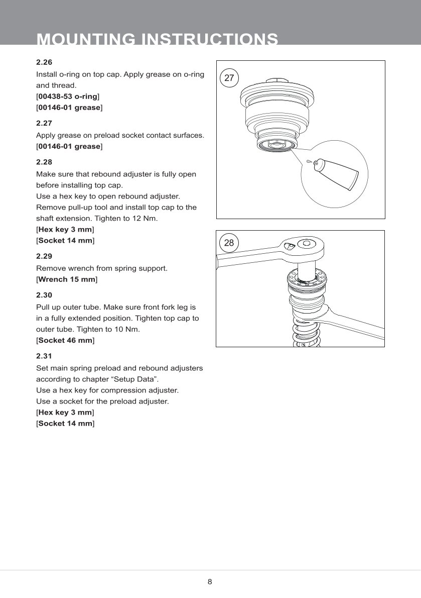 สปริงโช้คหน้า Ohlins 21944-02 For Kawasaki ZX4-R 2024