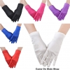 ถุงมือผ้าซาตินแบบสั้น ถุงมือออกงาน การแสดง แต่งงาน Short Gloves Satin Wedding Bridal Evening Party Costume Gloves GL03