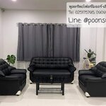 โซฟาชุดสีดำ พร้อมโต๊ะกลาง
