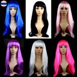 วิกผมยาว เส้นตัดตรง ยาว 50 ซม ดำ ทอง น้ำตาล สำหรับออกงาน การแสดง แฟนซี ถ่ายภาพ ปลอมตัว คอสเพลย์ ปาร์ตี้ Cosplay Strait Long Hair Wig