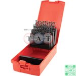 Sherwood Jobber Drill Set, 1mm to 6mm x 0.1mm, Standard Length, Metric, High Speed Steel, Set of 51 SHR0258380K