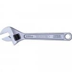 8" SATIN-CHROME ADJUSTABLE WRENCH