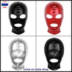หมวกโม่งแฟนซี หน้ากากคลุมหัว ผ้าโพลีเอสเตอร์ สีเมทัลลิค เซ็กซ์ซี่ สินค้าผู้ใหญ่ Full Cover Hood Latex Shiny Metallic Mask