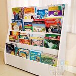 ชั้นวางหนังสือ ชั้นวางหนังสือเด็ก ชั้นวางหนังสือโชว์ปก ชั้นวางหนังสือสีขาว