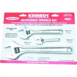 4"/8"/12"CHROME FINISH ADJUSTABLE WRENCH SET