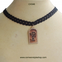 สร้อยคอโชคเกอร์ ประดับจี้ Diar ทอง Choker Necklace CK046