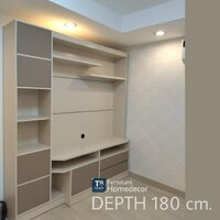 ตู้โชว์-วางทีวี 180 ซม. รุ่น Depth สีชูกร้าบราวน์