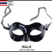 หน้ากากเแฟนซีทรงคลาสสิค สีดำ หน้ากากเจ้าชาย หน้ากากสไตล์เวนิส ปาร์ตี้ Classic Venetian Male Mask Masquerade Fancy Party Mask (black) M049BK