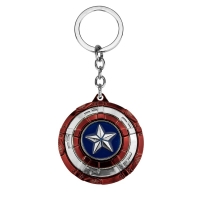 พวงกุญแจซุปเปอร์ ฮีโร่ Captain America Shield รุ่นพิเศษ ดาวหมุนได้ มาเวล อเวนเจอร์ งานคุณภาพ Marvel Avengers Super Hero Keychain Good Quality KC01CAP1