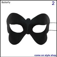 2 หน้ากากเแฟนซี สีดำ หน้ากากผู้ชาย หน้ากากปาร์ตี้ Black Masquerade Eye Fancy Party Mask for Men (Butterfly)