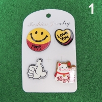เซตเข็มกลัด เซตพินติดเสื้อ 4 ชิ้น ติดกระเป๋า หมวก สุดเทห์ Pin Brooch collection set made with good quality (A1) BR332A1