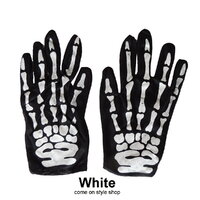ถุงมือกระดูกผี สีขาว ปีศาจ ซอมบี้ ฮาโลวีน ปาร์ตี้ คอสเพลย์ Halloween Bone Skeleton Party Ghost (white)