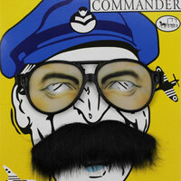 หนวดเคราแฟนซี เคราปลอม สำหรับ การแสดง ปาร์ตี้ Fancy mustache beard for funny party (Captain แว่น)