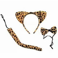 ที่คาดผมเสือ เซต 3 ชิ้น หู โบว์ไทด์ หาง Sexy Tiger Set (Leo น้ำตาล)