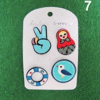 เซตเข็มกลัด เซตพินติดเสื้อ 4 ชิ้น ติดกระเป๋า หมวก สุดเทห์ Pin Brooch collection set made with good quality (A7) BR332A7