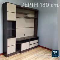 ตู้โชว์-วางทีวี 180 ซม. รุ่น Depth สีมอคค่า
