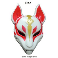 หน้ากากญี่ปุ่น หน้ากากจิ้งจอก คิตสึเนะ Kitsune สีแดง หน้ากากคอสเพลย์ การแสดง งานคุณภาพ Japanese Fox Kitsune Cosplay Fancy Party Mask (Red) M276RD