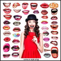พร๊อพถ่ายภาพ 40 ชิ้น ปาร์ตี้ งานแต่ง ปาร์ตี้ วันเกิด DIY Photo Props Party Wedding Full Fun (40 pcs Lips)