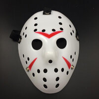 หน้ากากเจสัน ศุกร์ 13 Jason Friday The 13th หน้ากากปาร์ตี้ ออกงาน แฟนซี Party Mask (ขาว แดง) Standard
