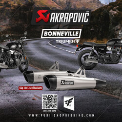ท่อมอเตอร์ไซค์ Akrapovic TRIUMPH BONEVILLE T100 T120 ท่อแต่ง ท่อสูตร ท่อบิ๊กไบค์ ท่อBigbike ท่อไอเสีย