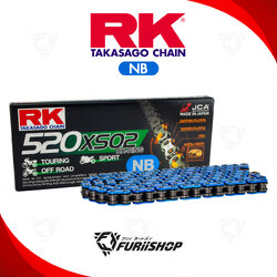 โซ่ RK แท้ 520XSO RX-Ring Chain NB520XSO2-120L (สีน้ำเงิน Neon) สำหรับรถมอเตอร์ไซค์ 250-800cc