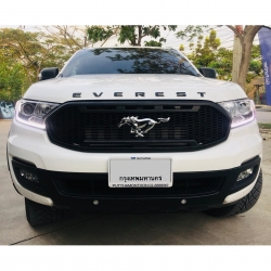 กระจังหน้ามัสแตง Everest 2018 ม้า 3มิติ สีโครเมียม