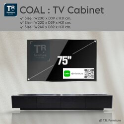 ตู้วางทีวี รุ่น Coal สีดำ มี 3 ขนาด ( 200 / 220 / 240 cm.)