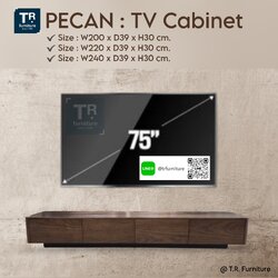 ตู้วางทีวี รุ่น Pecan สีวอลนัท มี 3 ขนาด ( 200 / 220 / 240 cm.)