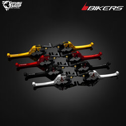 มือเบรกหน้า - หลังปรับระดับพับได้ (หน้าเรียบ : ก้านยาว) Bikers Folding Adjustable Front-Rear Brake Lever (Flat : Long) : for Yamaha X-MAX 300 Connected